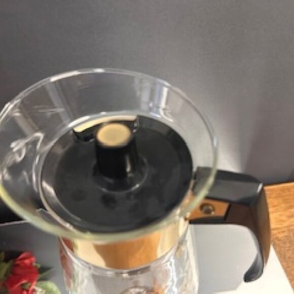 Corning Ware Atomic Starburst Coffee Carafe 36 oz with Brass Warmer‎ Vintage Mid - Picture 6 of 10